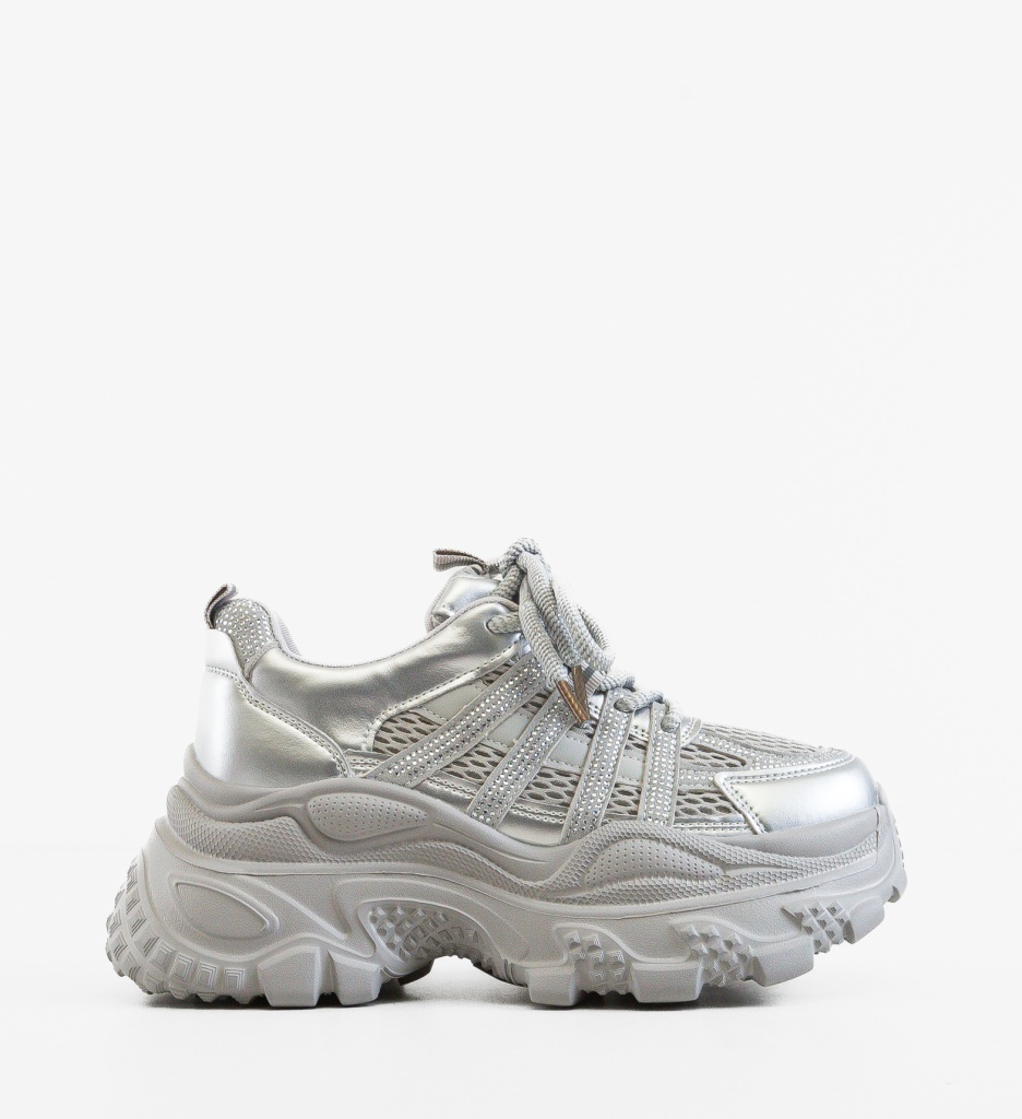 Sneakers Dama Zerra Argintii - Stil și Confort Sport - imagine 7