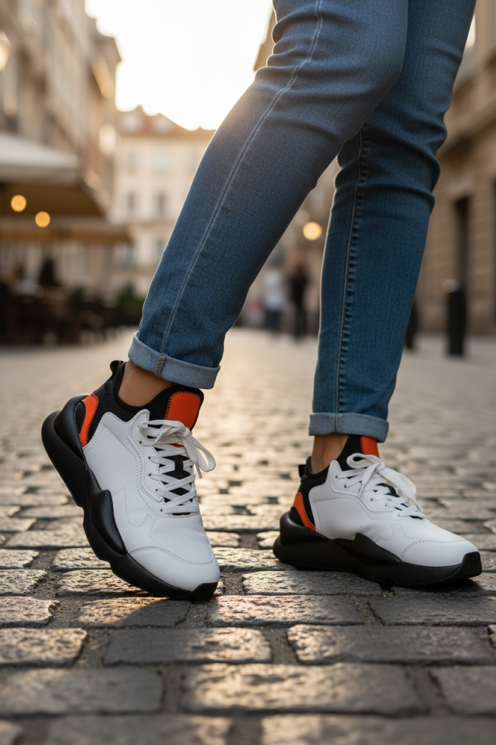 Adidași Dama H9 Albi-Negri | Casual Confort