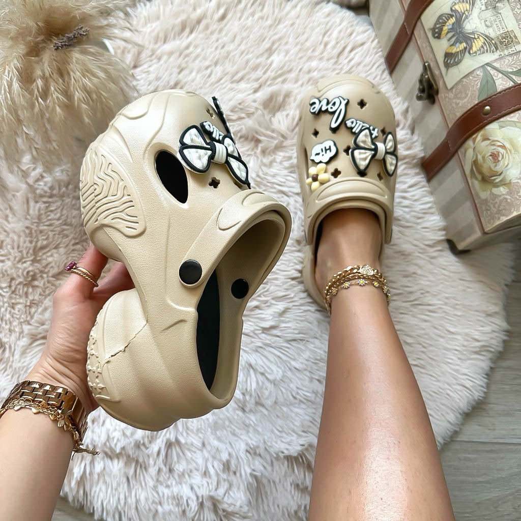 Papuci Dama Crem cu Talpa EVA pentru Confort