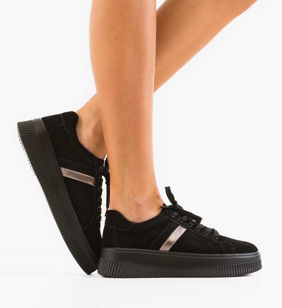 Adidași Dama Wansa Negri 2 - Confort și Stil - imagine 2