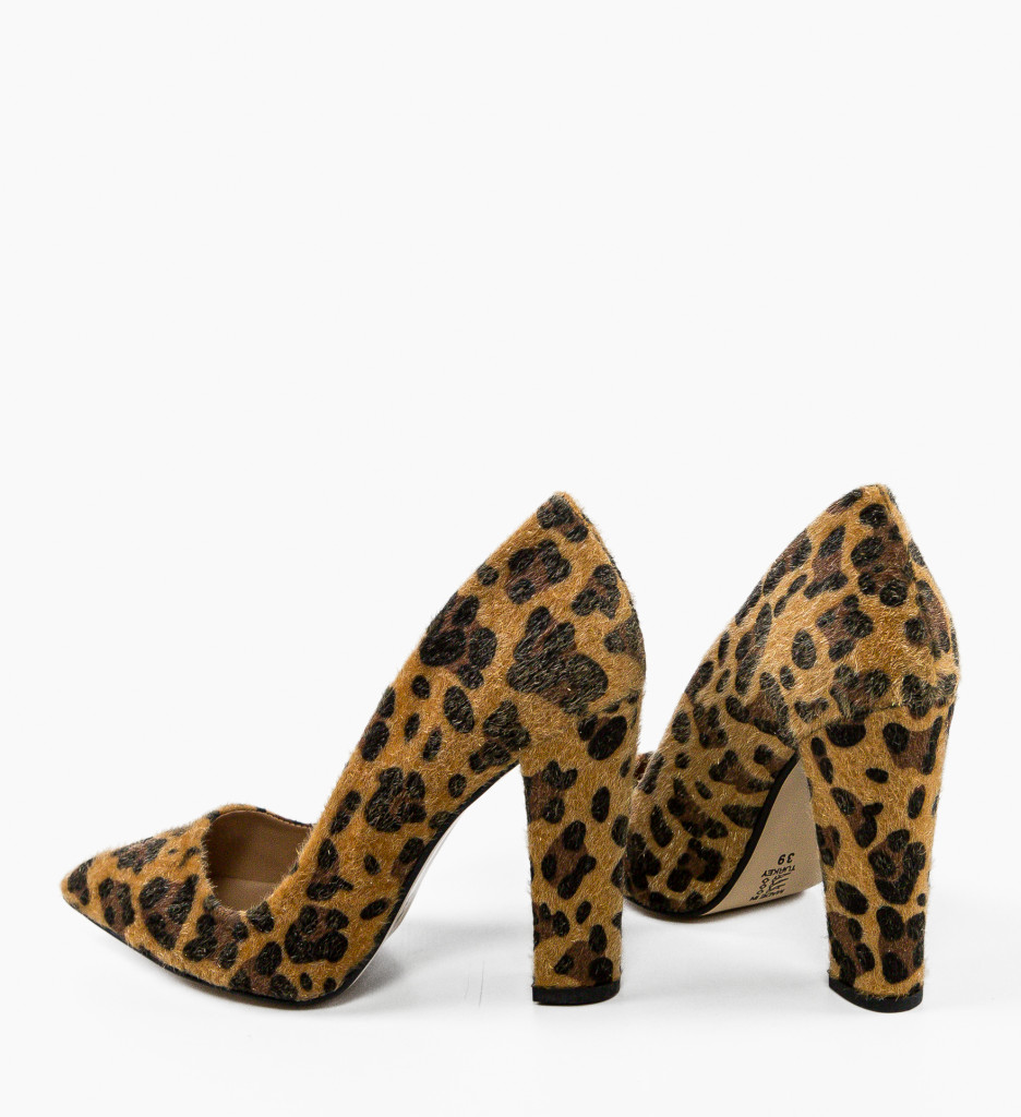 Pantofi Dama Brandan Print cu Toc Eleganți - imagine 8
