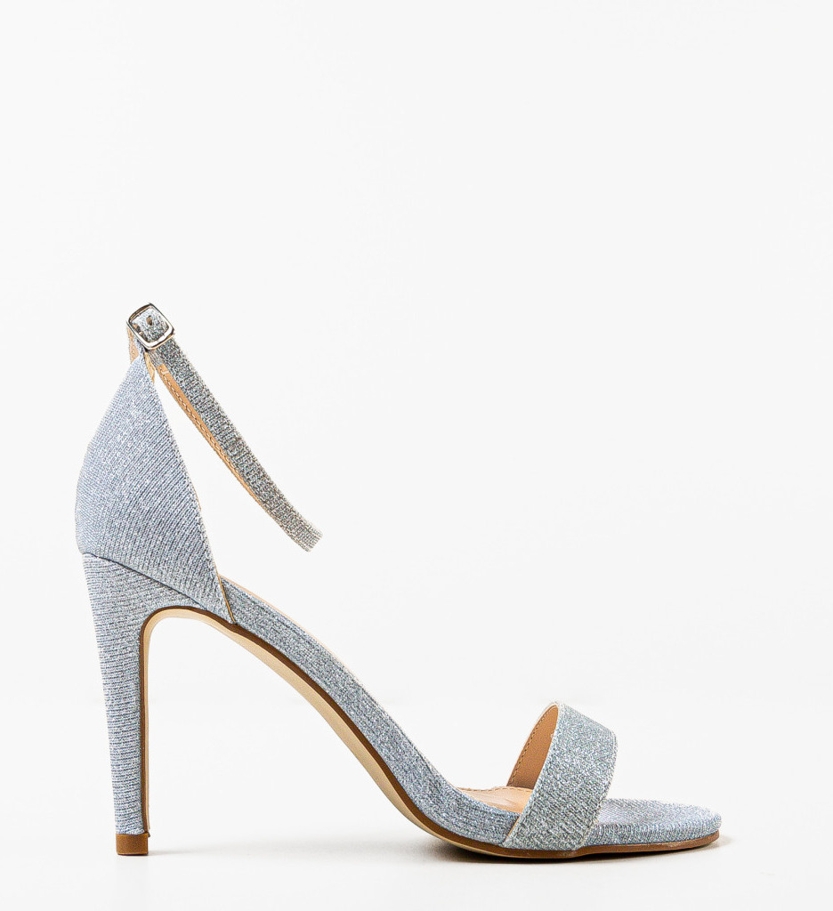 Sandale cu Toc Ayrane Argintii | Eleganță - imagine 4