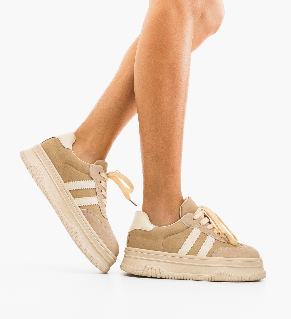 Sneakers Dama Carlas Bej - Confort și Stil - imagine 8