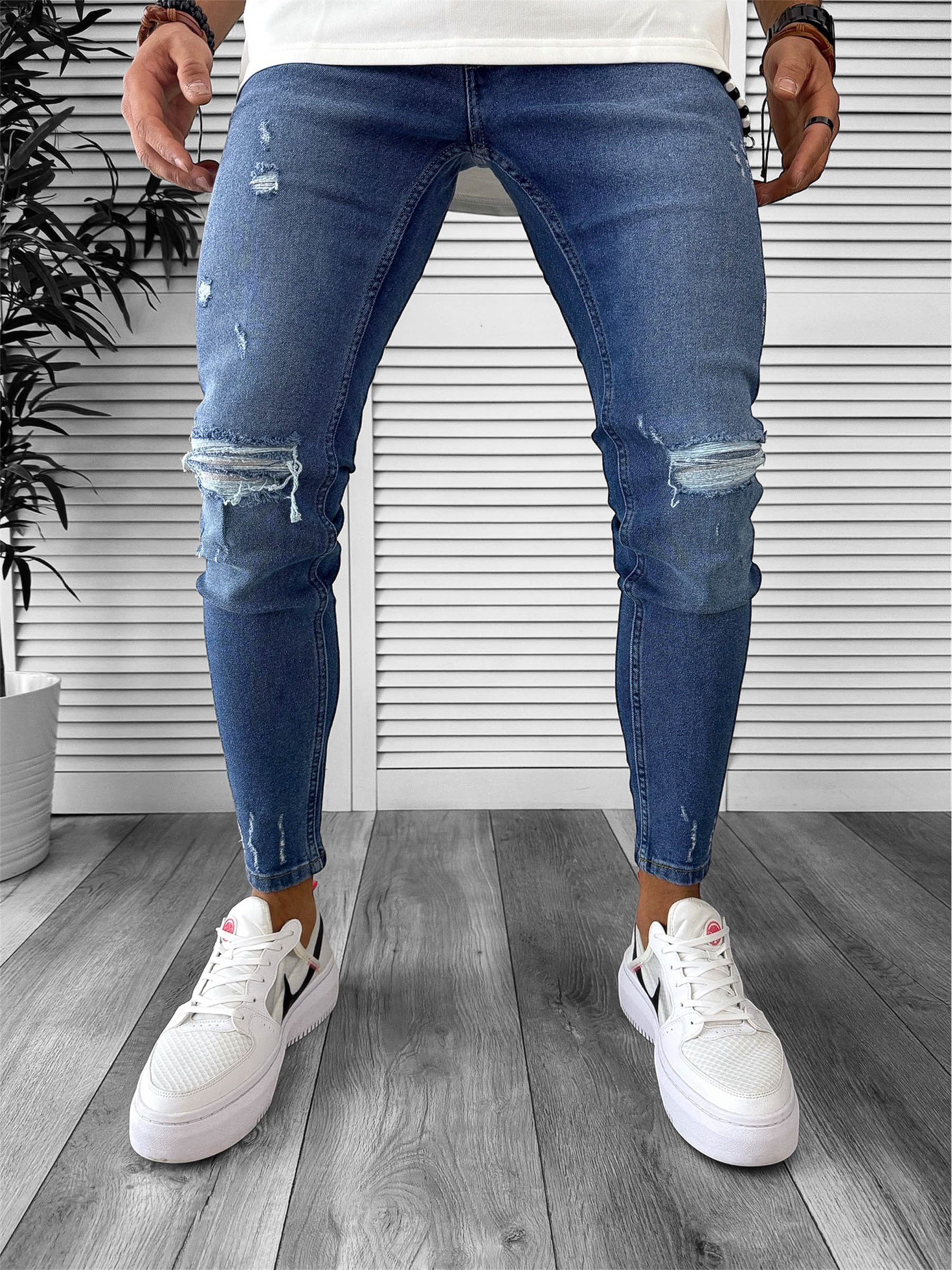 Blugi barbati conici albastri 7121 M3-3.2