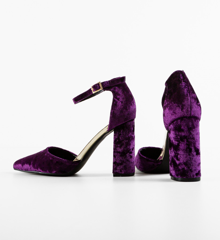 Pantofi dama Ioan Mov cu toc elegant - imagine 7
