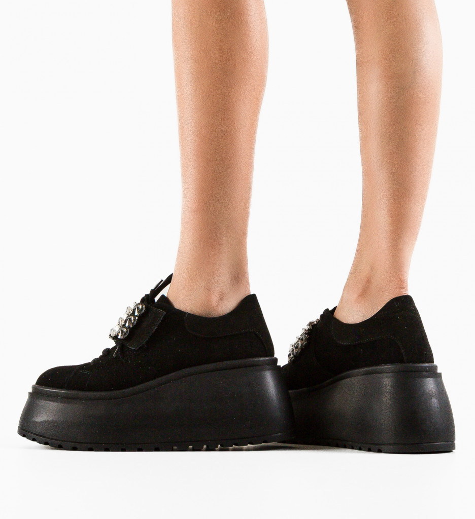 Pantofi Casual Alma Negri | Confort Zilnic - imagine 4