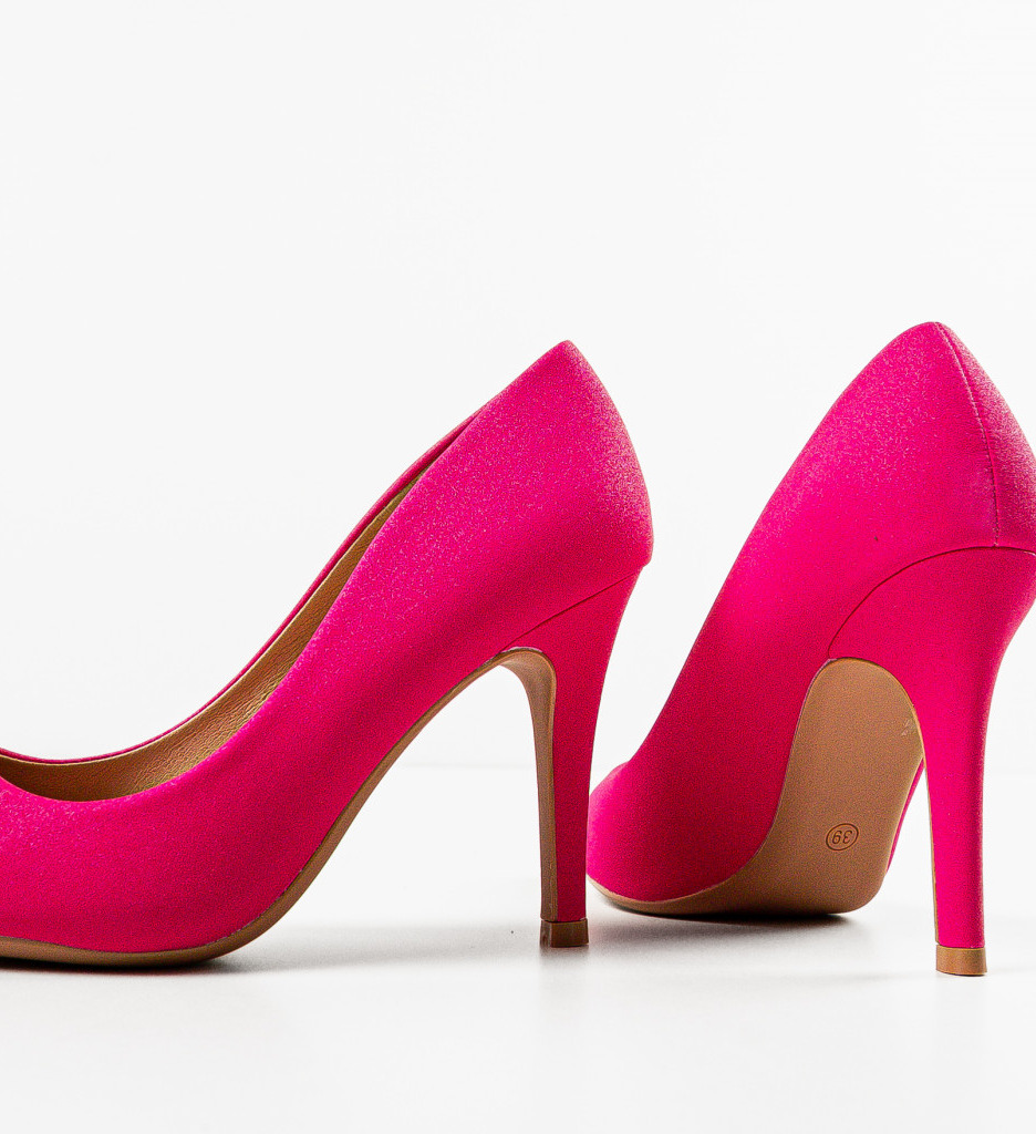 Pantofi dama Kajon Fuchsia cu toc elegant - imagine 5