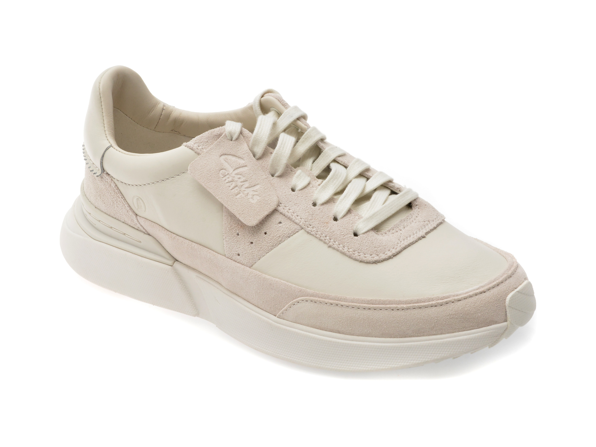 Clarks CRAFT PACE - Pantofi sport albi din piele