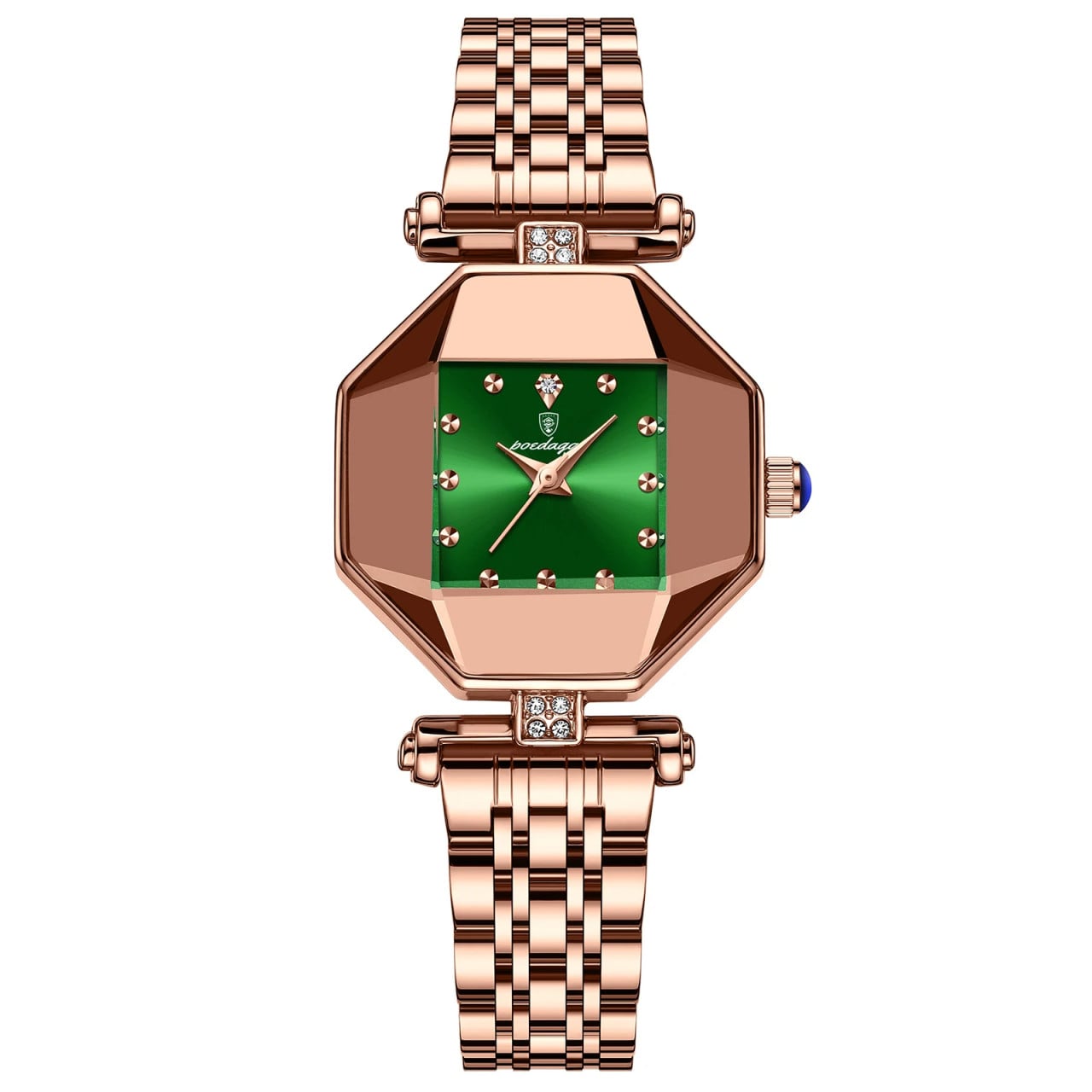 Ceas Dama Poedagar Rose Gold | Cadran Verde Eleganță