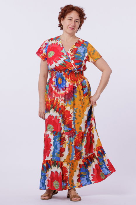 Rochie Floral cu Talie Evidențiată Shopika - imagine 1