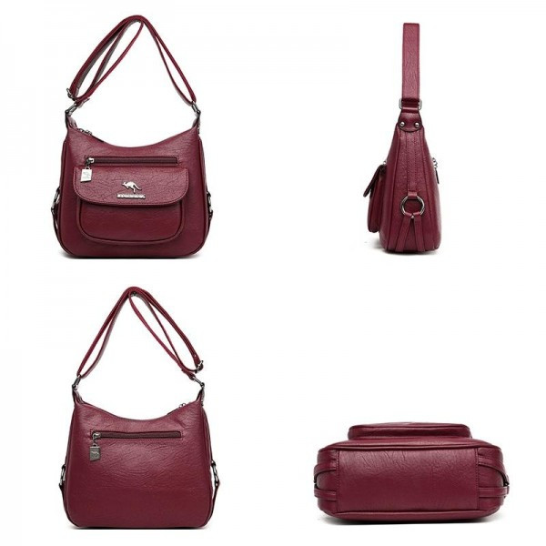 Geanta dama Raissa GT988 bordo, 20 x 29 x 8 cm - imagine 4
