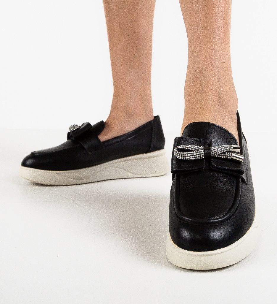 Pantofi Casual Dama Eacona Negri - Confort & Stil - imagine 3