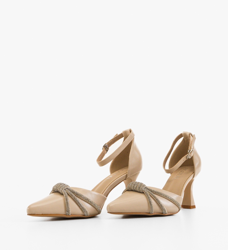Pantofi Stanle Bej Eleganți cu Toc - Confort și Stil - imagine 2