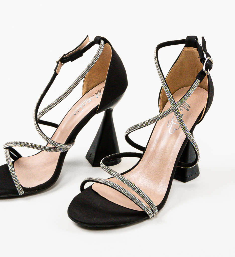 Sandale Toc Negre Chilton | Eleganță și Stil - imagine 6