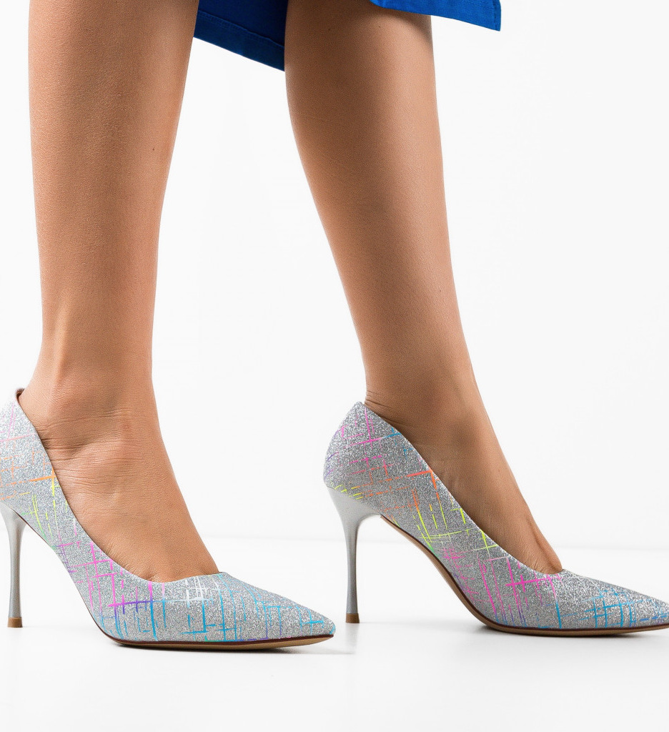 Pantofi Daisy Argintii - Eleganță și Stil - imagine 2