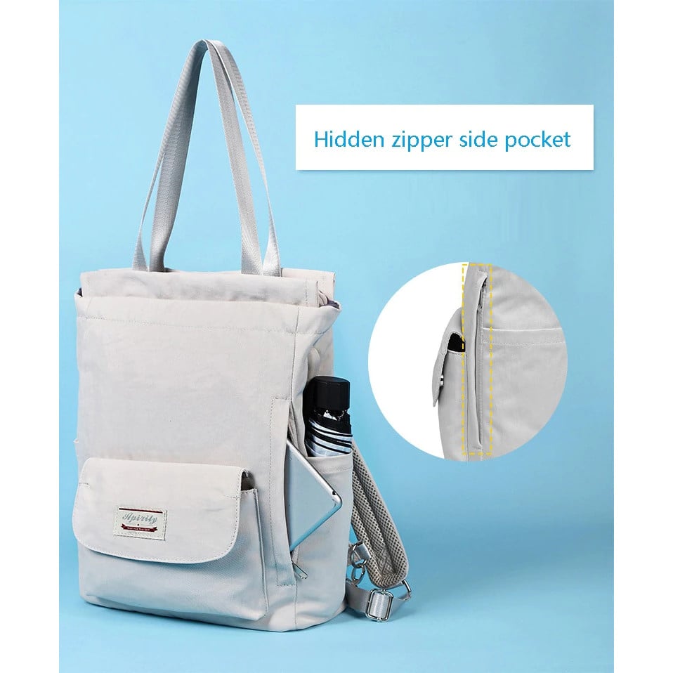 Rucsac Dama Pfy Cazimira Gri, cu USB și Impermeabil - imagine 4