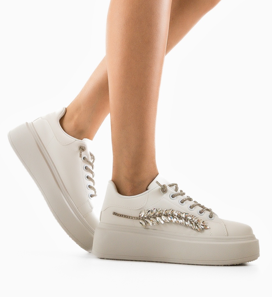 Sneakers Dama Epipha Albi | Confort și Stil - imagine 2