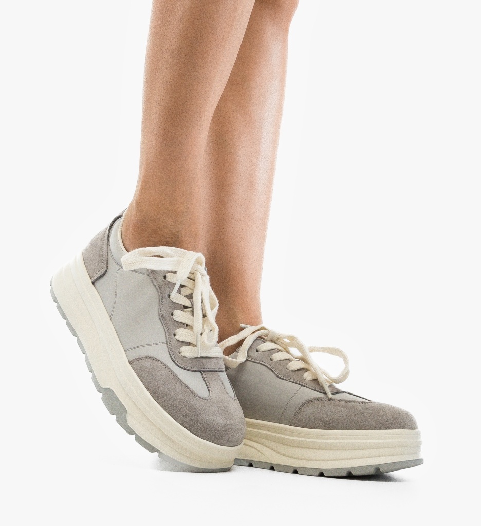 Sneakers Dama Dynal Gri - Confort Sport - imagine 3