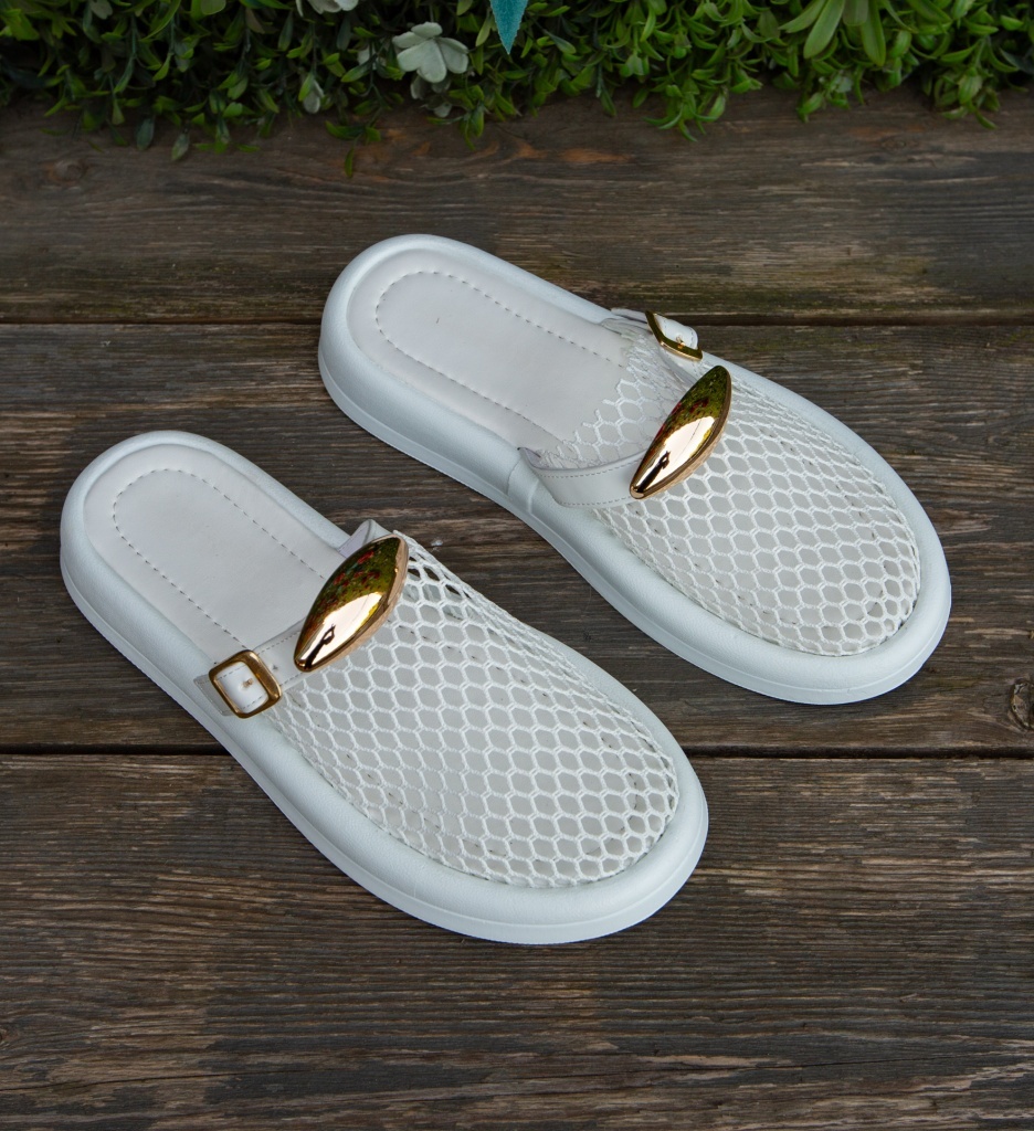 Papuci Dama Radon Albi | Confort și Eleganță - imagine 4