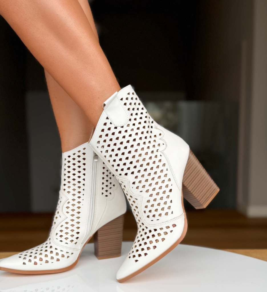 Botine Dama Allaka Albe Elegante