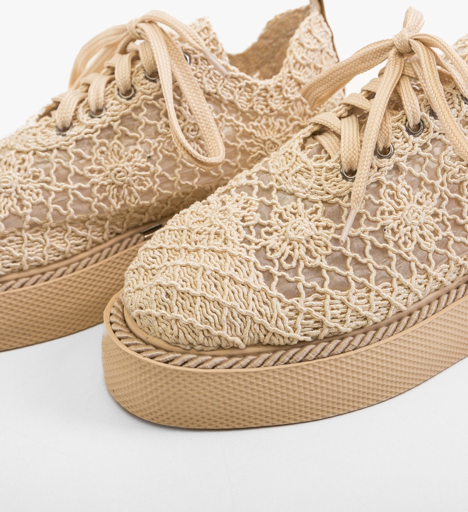 Pantofi Casual Ystory Bej - Confort Stilat - imagine 5