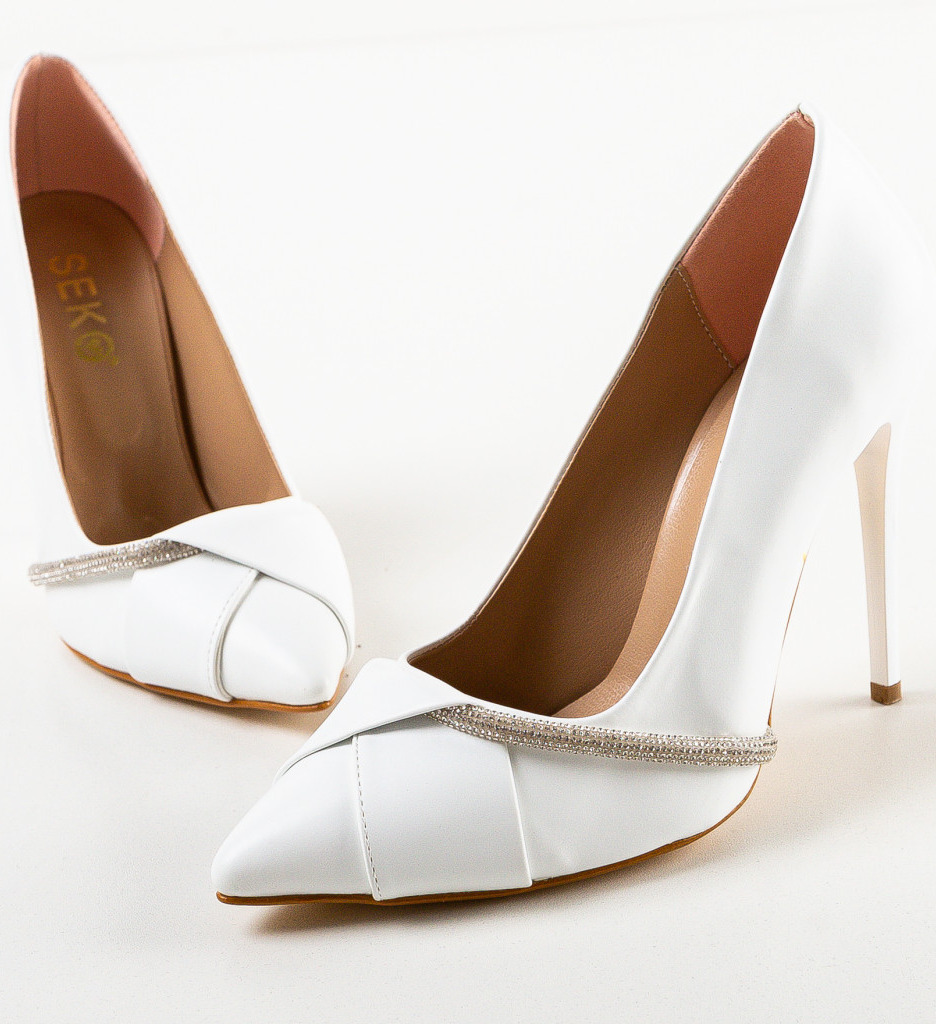 Pantofi Dama Opect Albi | Eleganță și Stil - imagine 5