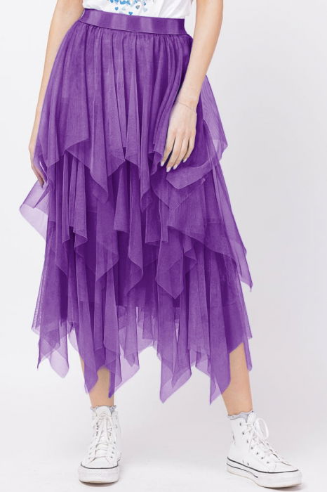 Fusta Tulle Mov Shopika | Eleganță Asigurată