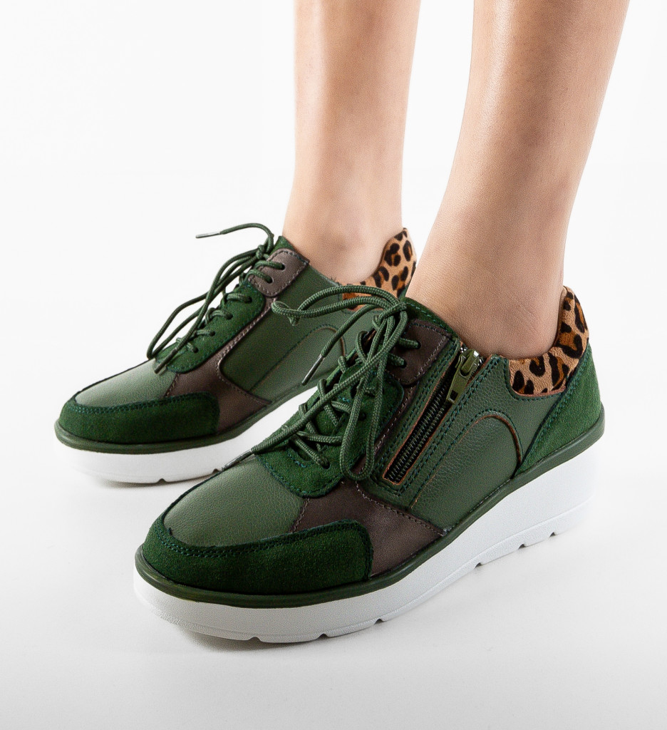 Sneakers Dama Nysa Verzi - Confort și Stil - imagine 5