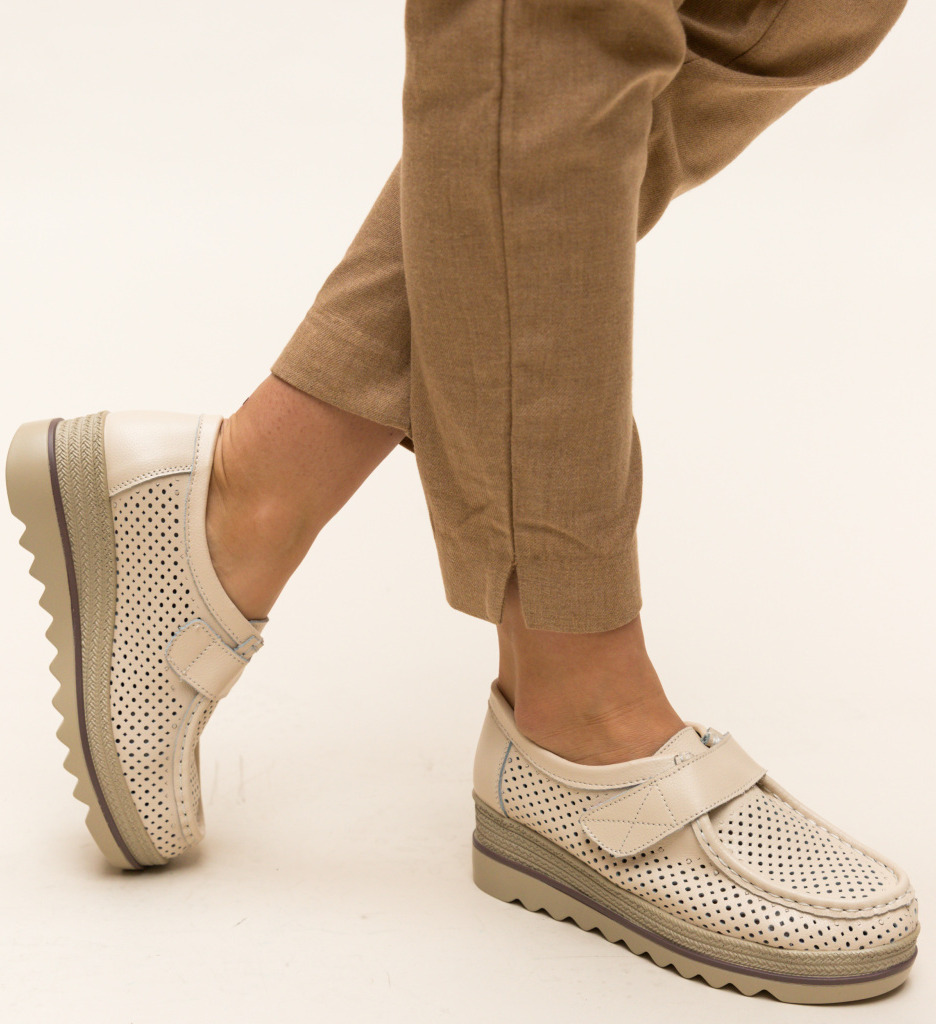 Pantofi Casual Histria Bej - Confort și Stil - imagine 3