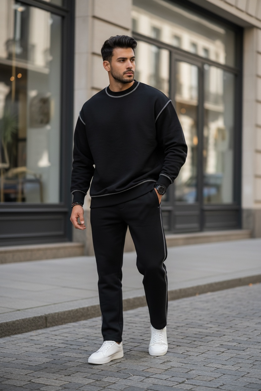 Trening Barbati Slim Fit Negru - Stil si Confort