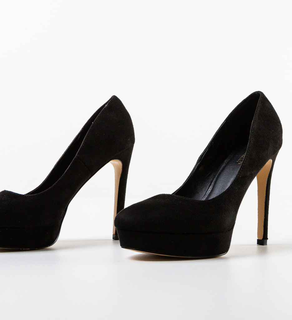 Pantofi Dama Tianna Negri cu Toc Elegant - imagine 6