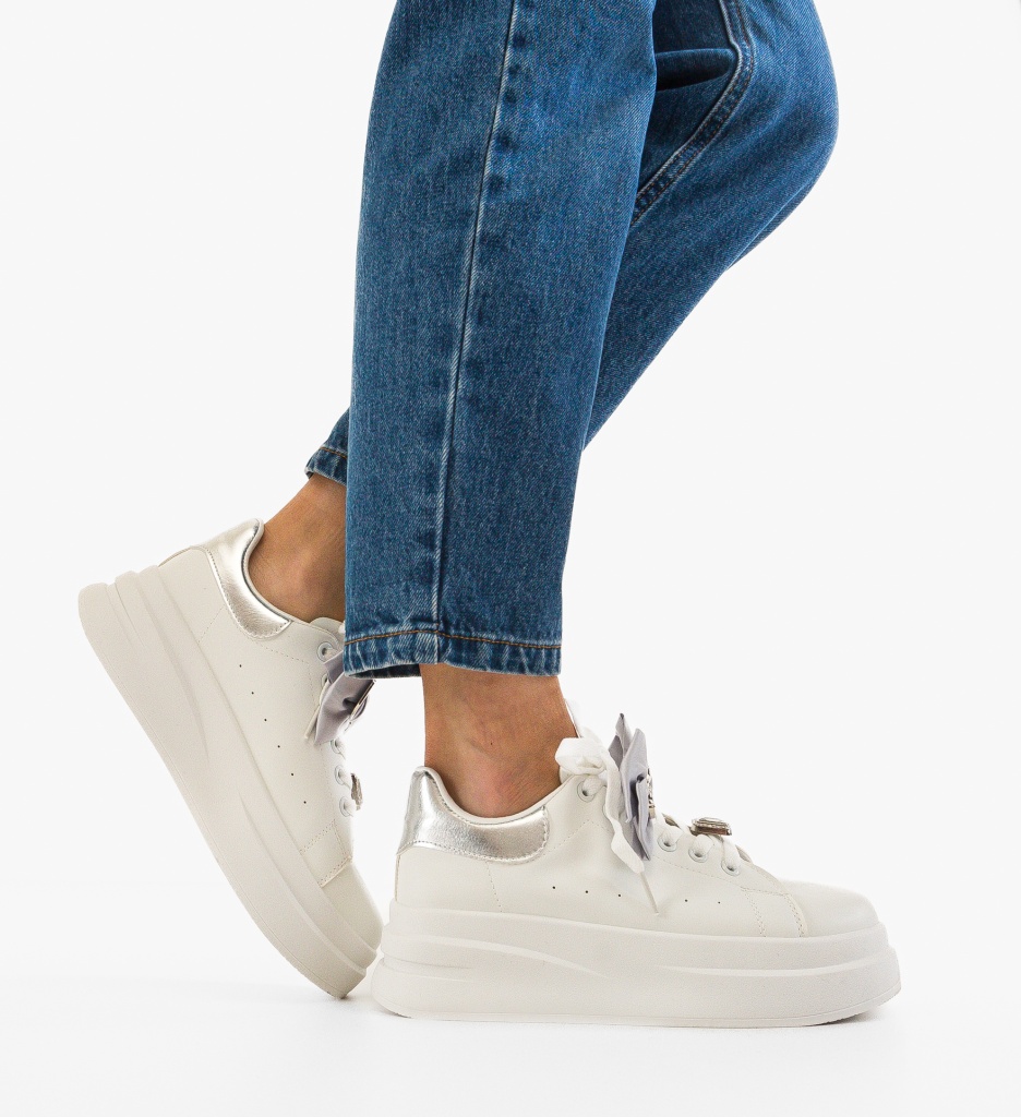 Sneakers Dama Thaban Argintii - Stil si Confort