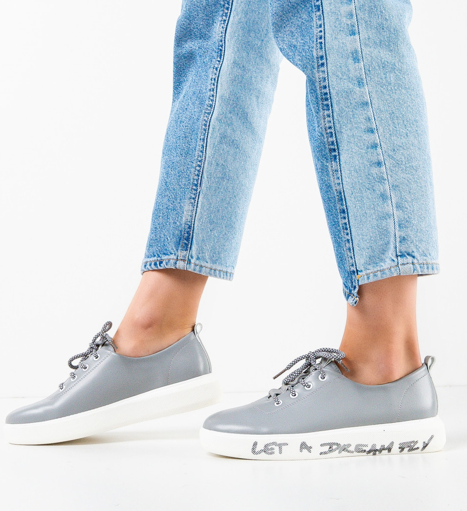 Pantofi Casual Dama Constance Gri - Confort & Stil - imagine 2