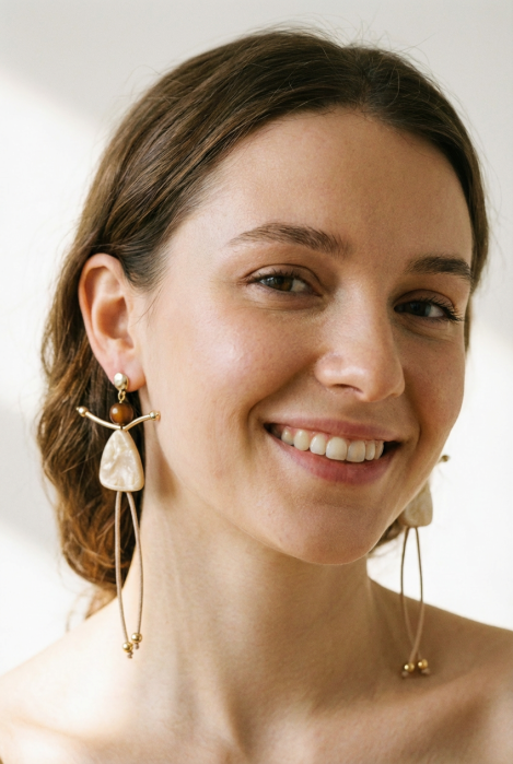 Cercei Păpușică Bej Shopika | Stil Elegant