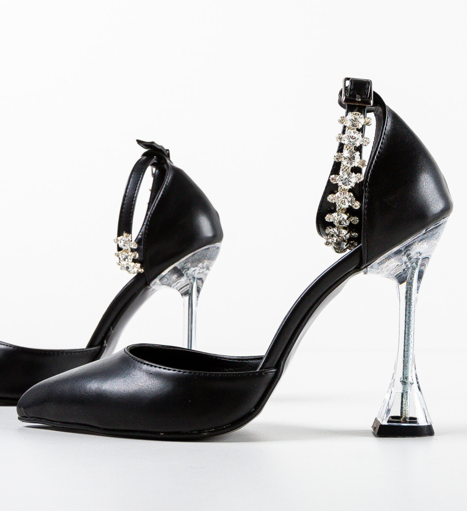 Pantofi Mydek Negri cu Toc Eleganți - imagine 5