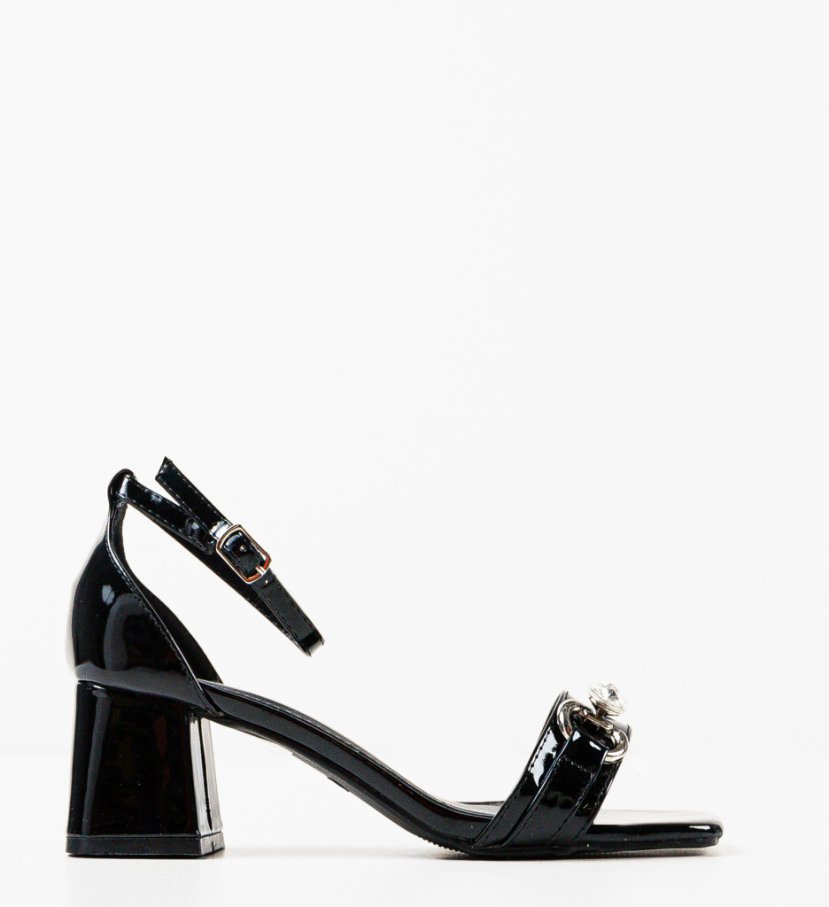 Sandale cu Toc Krueger Negre - Eleganță Asigurată - imagine 6
