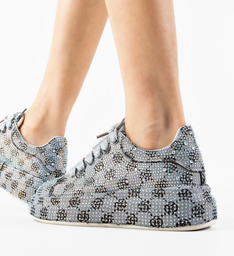 Pantofi Casual Dama Gri Confort - imagine 3