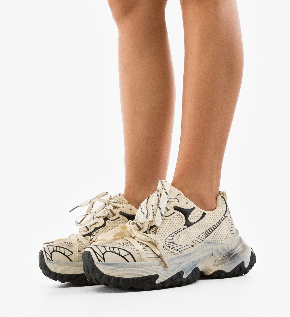 Sneakers Dama Rarrw Bej - Confort și Stil - imagine 2