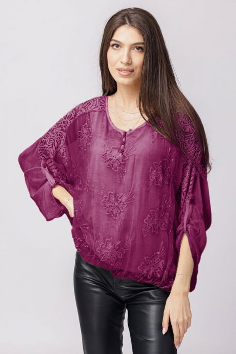 Bluza Eleganta din Mătase Magenta | Shopika
