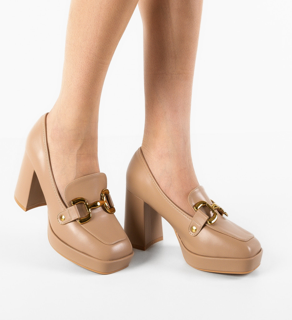 Pantofi cu toc Adige Nude - Eleganță Versatilă - imagine 3