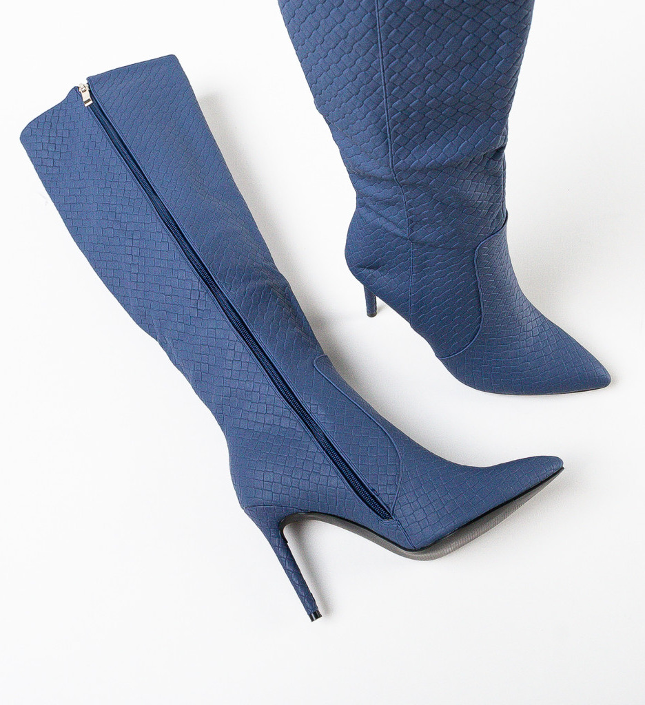 Cizme Dama Yogur Bleumarin - Eleganță și Confort - imagine 7