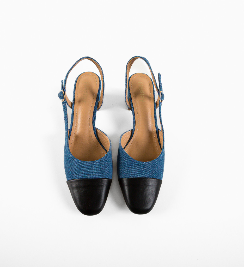 Pantofi Hauka Albastri Eleganți cu Toc - imagine 7