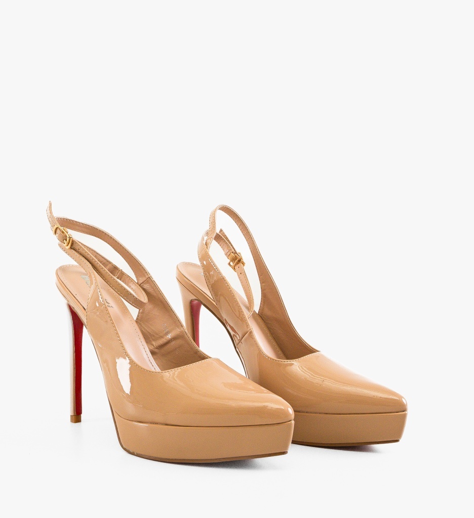 Pantofi Dama Sarinne Nude Eleganți - imagine 5