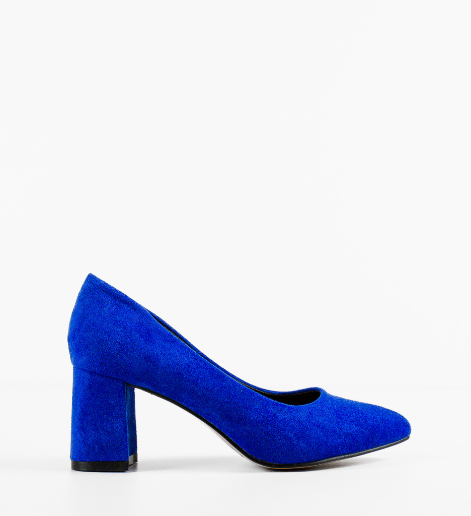 Pantofi Brook Albastri Eleganți cu Toc - imagine 4