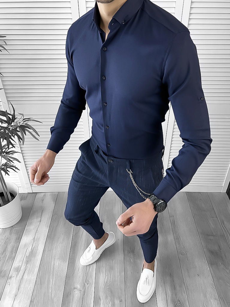 Camașă Slim Fit Bleumarin | Eleganță și Stil