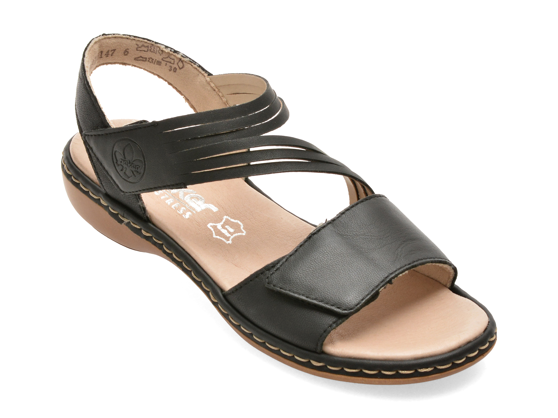 Sandale Rieker Negre Piele | Confort Antistress - imagine 2