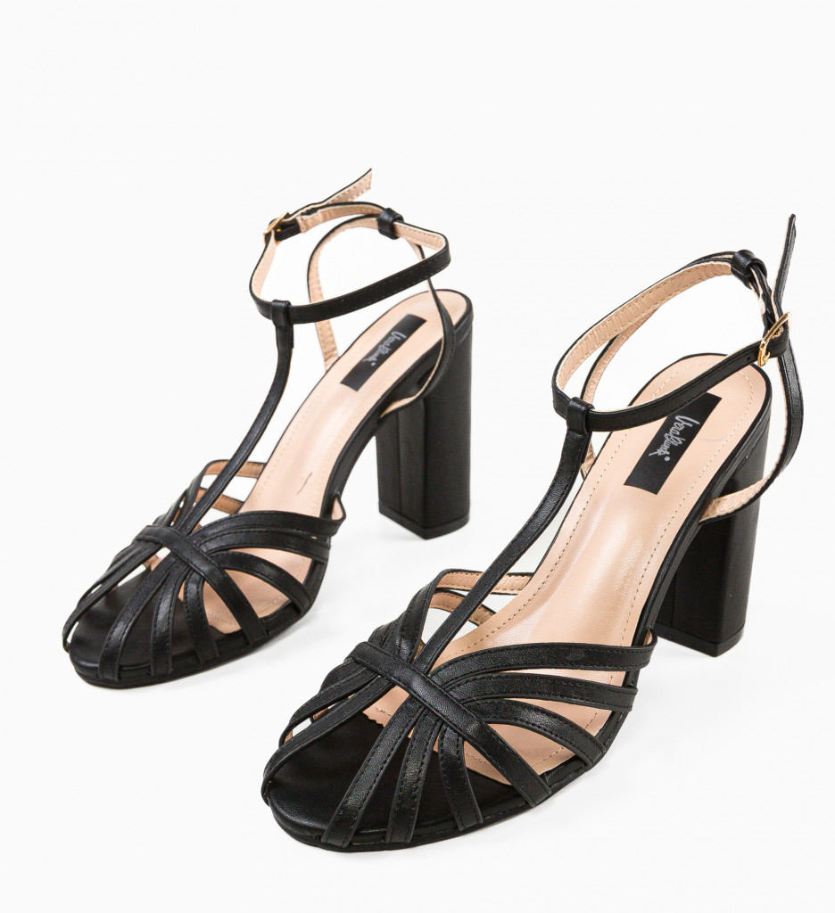 Sandale cu Toc Shila Negre - Eleganță Asigurată - imagine 6