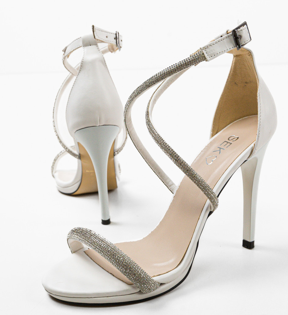 Sandale Keef Albe cu Toc - Eleganță și Stil - imagine 8