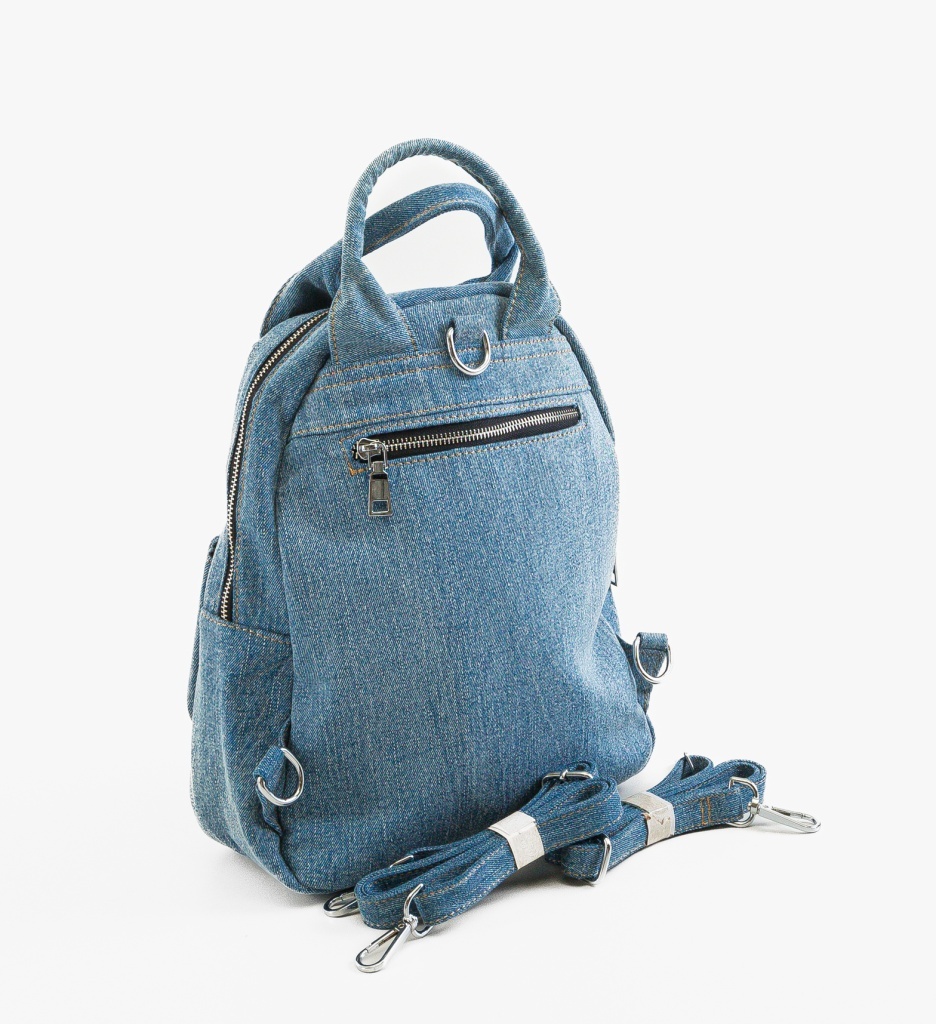Rucsac Dama Jeans Albastru Casual | Stil Urban - imagine 7