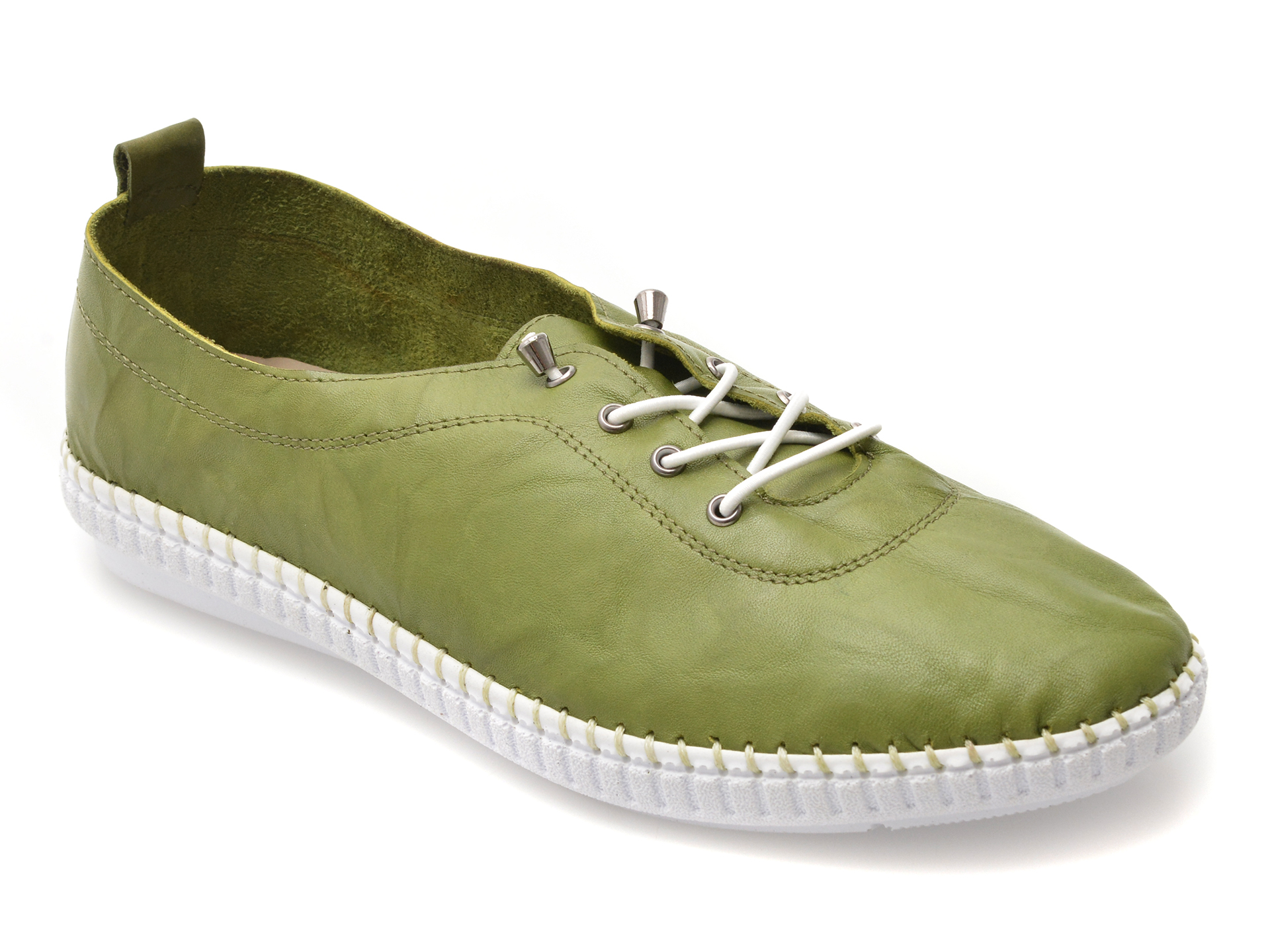 Pantofi EVIDA verzi, EV2773, din piele naturala